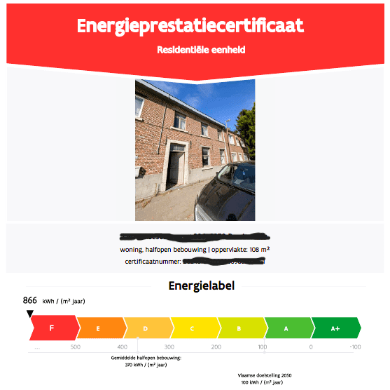 EPC attest prijs epc voorbeeld